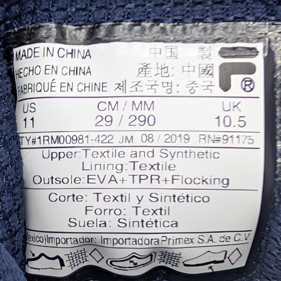 NEW Fila Verso Running Shoes Mens Sz 11 Navy Blue Low Top Sneakers 1RM00981-422 - Picture 10 of 12